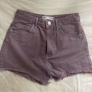 Zara Women's Dusty Purple Jean Shorts